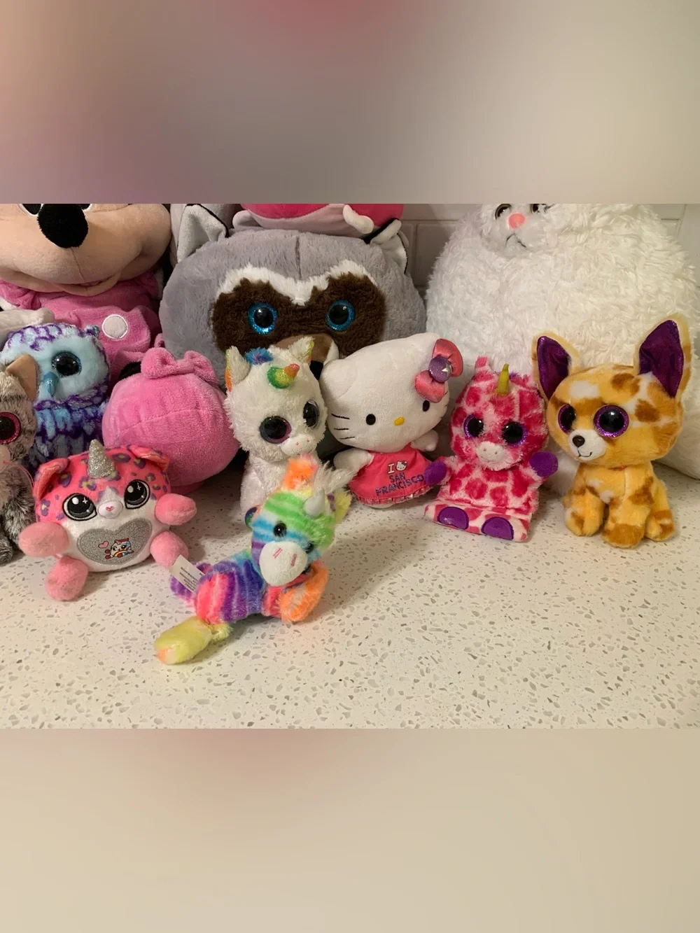 Assorted Soft, Cute & Bright Plushie Toy Lot
